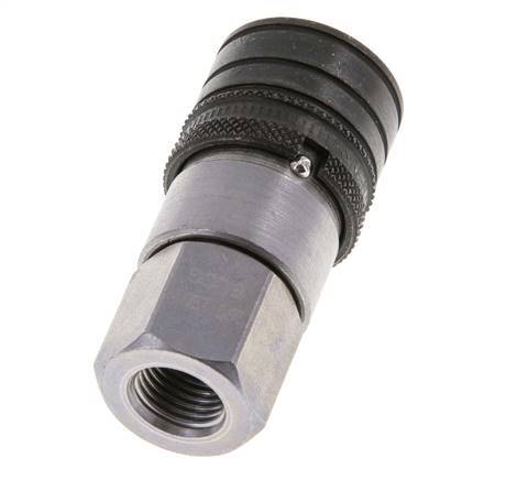 Steel DN 6.3 Flat Face Hydraulic Socket G 1/4 inch Female Threads ISO 16028 CEJN D 16.2mm