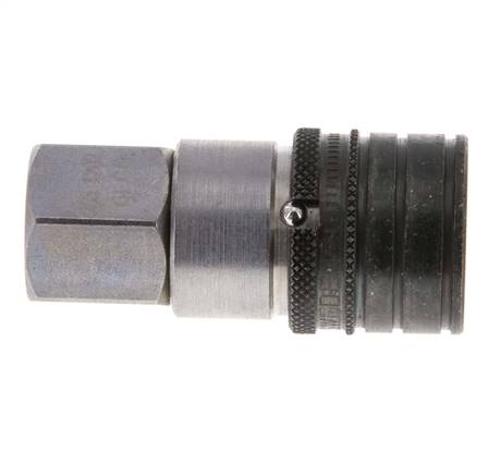 Steel DN 6.3 Flat Face Hydraulic Socket G 1/4 inch Female Threads ISO 16028 CEJN D 16.2mm