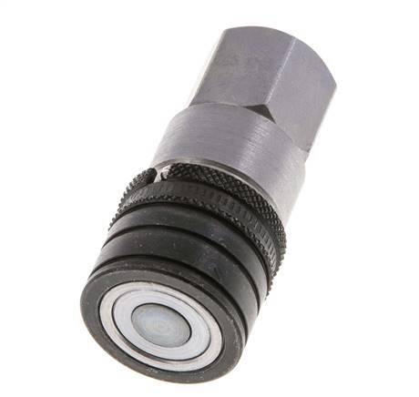 Steel DN 6.3 Flat Face Hydraulic Socket G 1/4 inch Female Threads ISO 16028 CEJN D 16.2mm