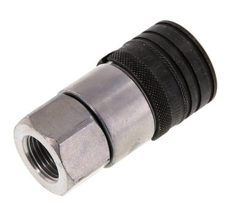Steel DN 12.5 Flat Face Hydraulic Socket G 1/2 inch Female Threads ISO 16028 CEJN D 24.5mm