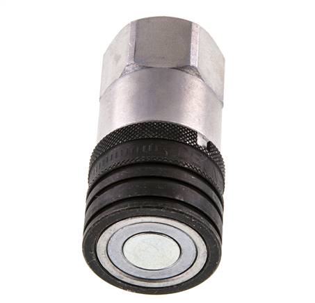 Steel DN 12.5 Flat Face Hydraulic Socket G 1/2 inch Female Threads ISO 16028 CEJN D 24.5mm