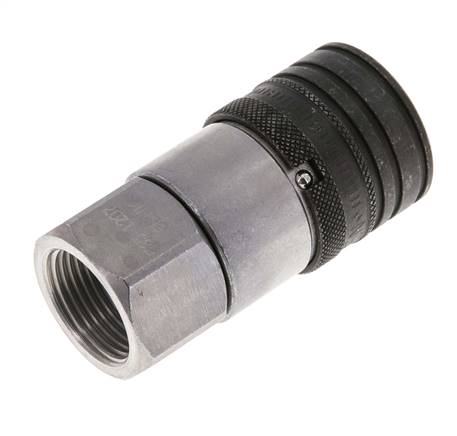 Steel DN 12.5 Flat Face Hydraulic Socket G 3/4 inch Female Threads ISO 16028 CEJN D 24.5mm