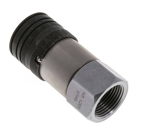 Steel DN 19 Flat Face Hydraulic Socket G 1 inch Female Threads ISO 16028 CEJN D 30mm