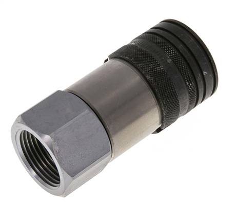 Steel DN 19 Flat Face Hydraulic Socket G 1 inch Female Threads ISO 16028 CEJN D 30mm