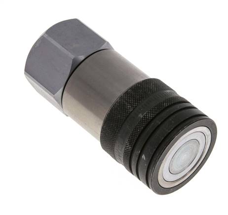 Steel DN 19 Flat Face Hydraulic Socket G 1 inch Female Threads ISO 16028 CEJN D 30mm