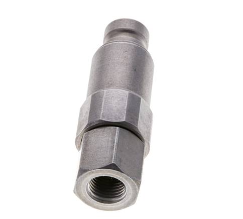 Steel DN 6.3 Flat Face Hydraulic Plug G 1/4 inch Female Threads ISO 16028 CEJN Pressure Eliminator D 16.2mm