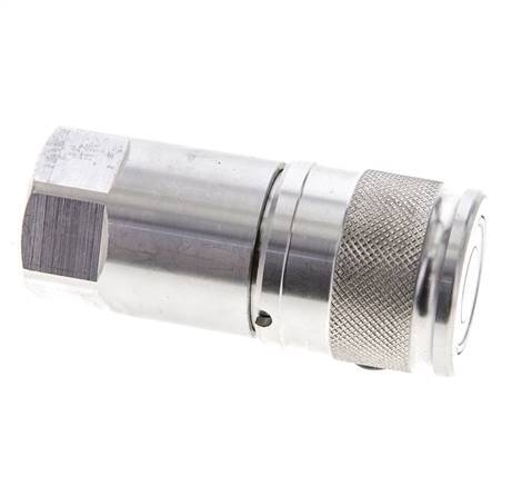 Stainless Steel DN 10 Flat Face Hydraulic Socket G 3/8 inch Female Threads ISO 16028 D 19.7mm