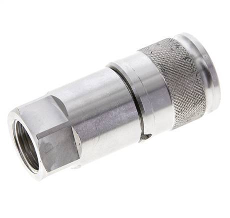 Stainless Steel DN 10 Flat Face Hydraulic Socket G 1/2 inch Female Threads ISO 16028 D 19.7mm