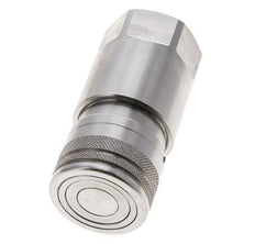 Stainless Steel DN 12 Flat Face Hydraulic Socket G 1/2 inch Female Threads ISO 16028 D 24.5mm