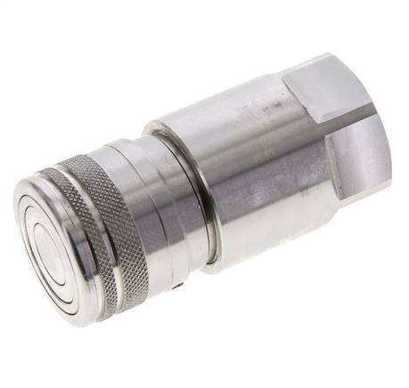 Stainless Steel DN 12 Flat Face Hydraulic Socket G 3/4 inch Female Threads ISO 16028 D 24.5mm