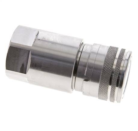 Stainless Steel DN 12 Flat Face Hydraulic Socket G 3/4 inch Female Threads ISO 16028 D 24.5mm