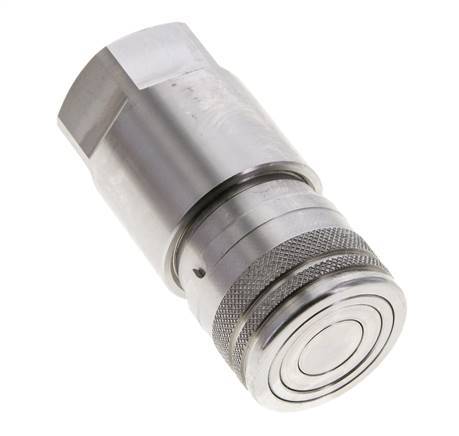 Stainless Steel DN 12 Flat Face Hydraulic Socket G 3/4 inch Female Threads ISO 16028 D 24.5mm