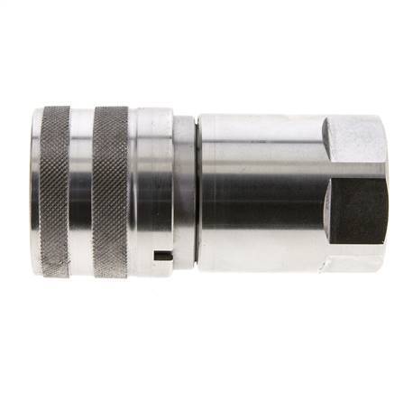 Stainless Steel DN 16 Flat Face Hydraulic Socket G 1 inch Female Threads ISO 16028 D 30mm