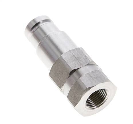 Stainless Steel DN 10 Flat Face Hydraulic Plug G 3/8 inch Female Threads ISO 16028 D 19.7mm