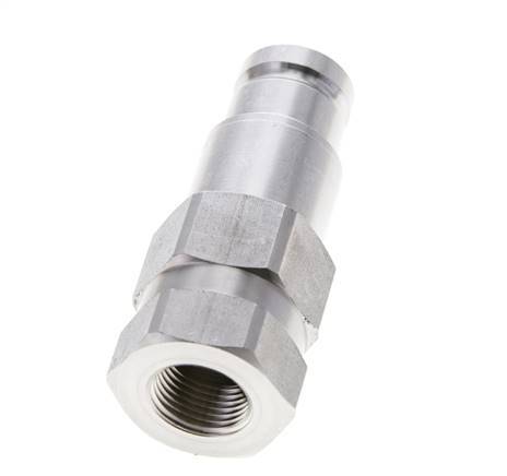 Stainless Steel DN 10 Flat Face Hydraulic Plug G 3/8 inch Female Threads ISO 16028 D 19.7mm