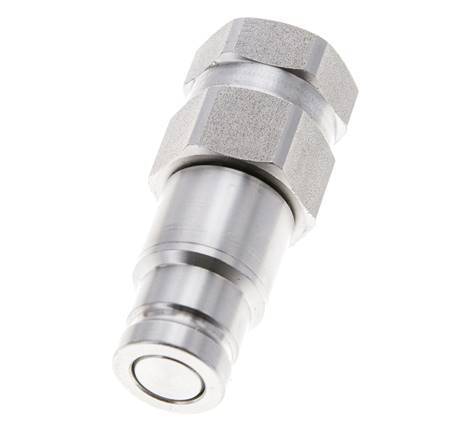 Stainless Steel DN 10 Flat Face Hydraulic Plug G 1/2 inch Female Threads ISO 16028 D 19.7mm