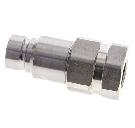 Stainless Steel DN 12 Flat Face Hydraulic Plug G 1/2 inch Female Threads ISO 16028 D 24.5mm
