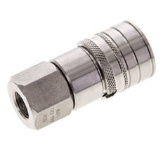 Stainless Steel DN 6 Flat Face Hydraulic Socket G 1/4 inch Female Threads ISO 16028 CEJN D 16.2mm