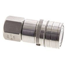 Stainless Steel DN 6 Flat Face Hydraulic Socket G 1/4 inch Female Threads ISO 16028 CEJN D 16.2mm