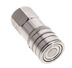 Stainless Steel DN 6 Flat Face Hydraulic Socket G 1/4 inch Female Threads ISO 16028 CEJN D 16.2mm