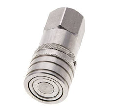Stainless Steel DN 6 Flat Face Hydraulic Socket G 1/4 inch Female Threads ISO 16028 CEJN D 16.2mm