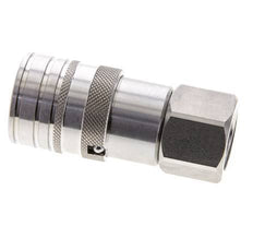 Stainless Steel DN 10 Flat Face Hydraulic Socket G 1/2 inch Female Threads ISO 16028 CEJN D 19.7mm