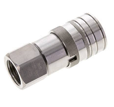 Stainless Steel DN 10 Flat Face Hydraulic Socket G 1/2 inch Female Threads ISO 16028 CEJN D 19.7mm