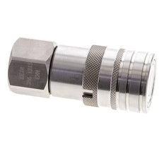 Stainless Steel DN 10 Flat Face Hydraulic Socket G 1/2 inch Female Threads ISO 16028 CEJN D 19.7mm