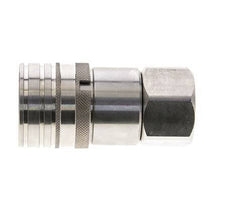 Stainless Steel DN 12 Flat Face Hydraulic Socket G 3/4 inch Female Threads ISO 16028 CEJN D 24.5mm