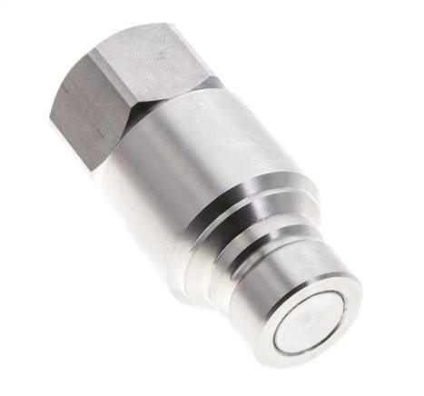 Stainless Steel DN 12 Flat Face Hydraulic Plug G 1/2 inch Female Threads ISO 16028 CEJN D 24.5mm