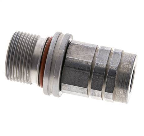 Steel DN 8.7 Flat Face Hydraulic Socket G 3/8 inch Female Threads ISO 16028 D M30 x 2