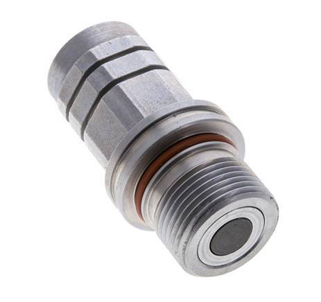Steel DN 8.7 Flat Face Hydraulic Socket G 1/2 inch Female Threads ISO 16028 D M30 x 2