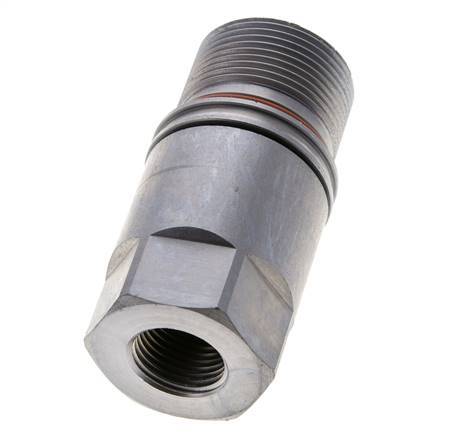 Steel DN 12.8 Flat Face Hydraulic Socket G 1/2 inch Female Threads ISO 16028 D M36 x 2