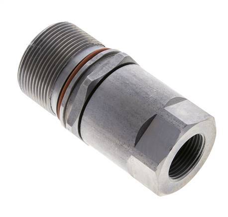 Steel DN 15 Flat Face Hydraulic Socket G 3/4 inch Female Threads ISO 16028 D M43 x 2