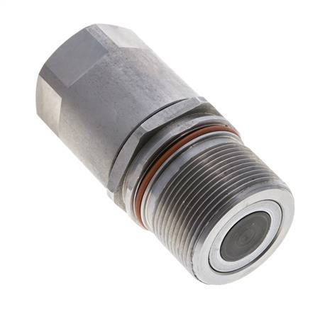 Steel DN 15 Flat Face Hydraulic Socket G 3/4 inch Female Threads ISO 16028 D M43 x 2