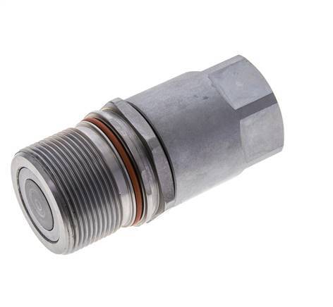 Steel DN 15 Flat Face Hydraulic Socket G 1 inch Female Threads ISO 16028 D M43 x 2