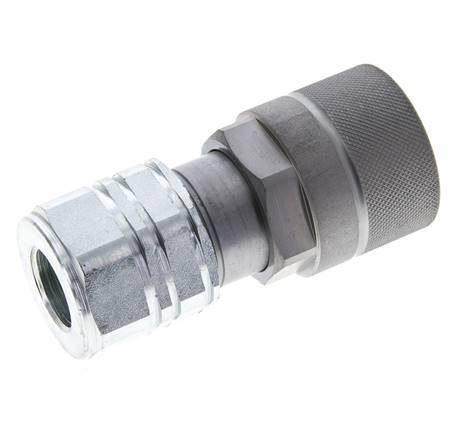 Steel DN 12.8 Flat Face Hydraulic Plug G 1/2 inch Female Threads ISO 16028 D M36 x 2