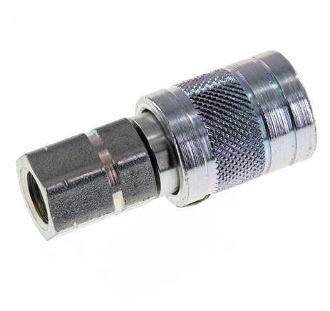 Steel DN 6.3 Hydraulic Coupling Socket G 1/4 inch Female Threads ISO 7241-1 A D 12mm