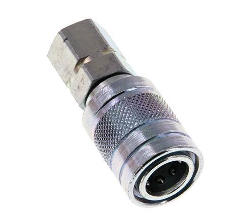 Steel DN 6.3 Hydraulic Coupling Socket G 1/4 inch Female Threads ISO 7241-1 A D 12mm