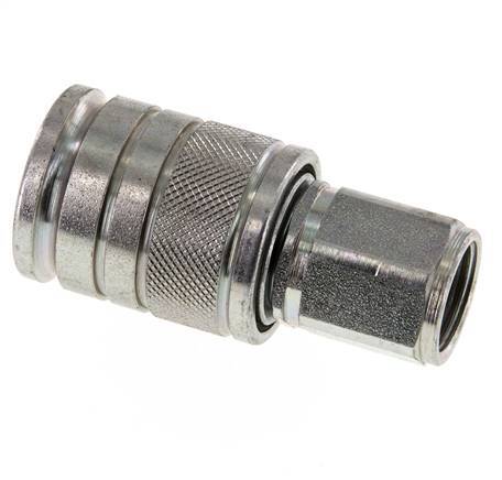 Steel DN 10 Hydraulic Coupling Socket M18x1.5 Female Threads ISO 7241-1 A D 17.3mm