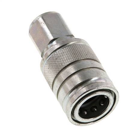 Steel DN 10 Hydraulic Coupling Socket M18x1.5 Female Threads ISO 7241-1 A D 17.3mm