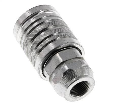 Steel DN 12.5 Hydraulic Coupling Socket G 3/8 inch Female Threads ISO 7241-1 A D 20.5mm