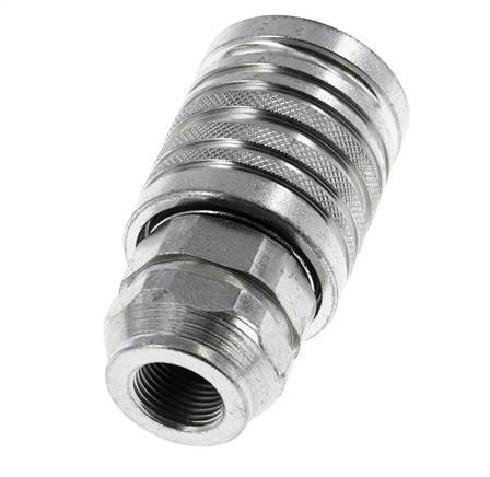 Steel DN 12.5 Hydraulic Coupling Socket G 3/8 inch Female Threads ISO 7241-1 A D 20.5mm