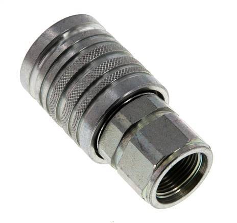 Steel DN 12.5 Hydraulic Coupling Socket M22x1.5 Female Threads ISO 7241-1 A D 20.5mm