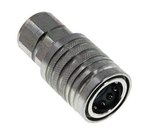 Steel DN 12.5 Hydraulic Coupling Socket M22x1.5 Female Threads ISO 7241-1 A D 20.5mm