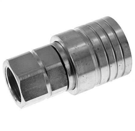 Steel DN 25 Hydraulic Coupling Socket G 1 inch Female Threads ISO 7241-1 A D 34.3mm