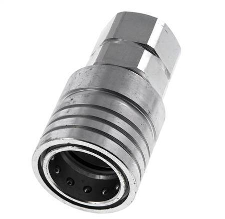 Steel DN 25 Hydraulic Coupling Socket G 1 inch Female Threads ISO 7241-1 A D 34.3mm