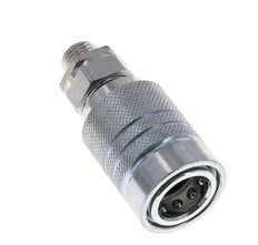 Steel DN 10 Hydraulic Coupling Socket 8 mm L Compression Ring ISO 7241-1 A/8434-1 D 17.3mm