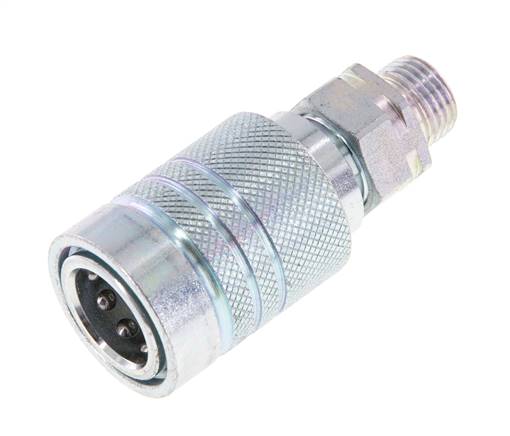 Steel DN 10 Hydraulic Coupling Socket 12 mm L Compression Ring ISO 7241-1 A/8434-1 D 17.3mm