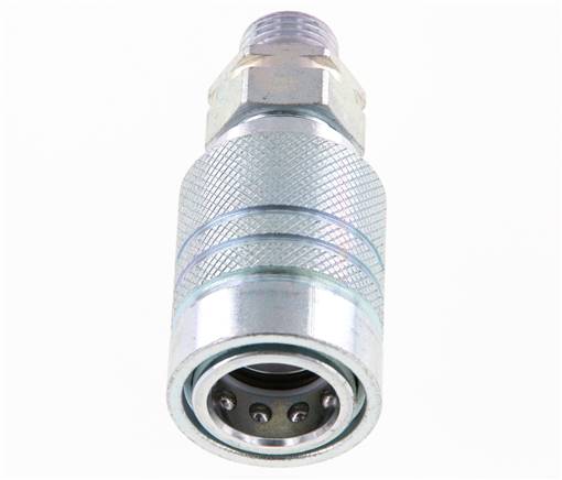 Steel DN 10 Hydraulic Coupling Socket 12 mm L Compression Ring ISO 7241-1 A/8434-1 D 17.3mm